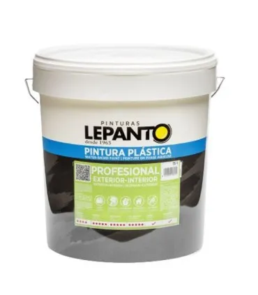 PINTURA PLáSTICA DE ALTA CALIDAD DE INTERIOR Y EXTERIOR LEPANTO R550  NEGRO SATINADO 4L