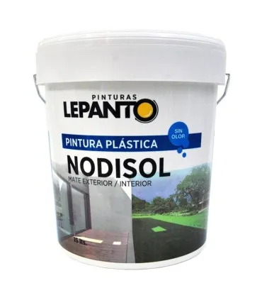 PINTURA PLáSTICA INOLORA DE INTERIOR Y EXTERIOR LEPANTO NODISOL  750ML