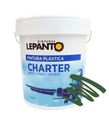 PINTURA PLáSTICA PROFESIONAL PARA FACHADAS LEPANTO CHARTER  VERDE FRONTóN MATE 15L