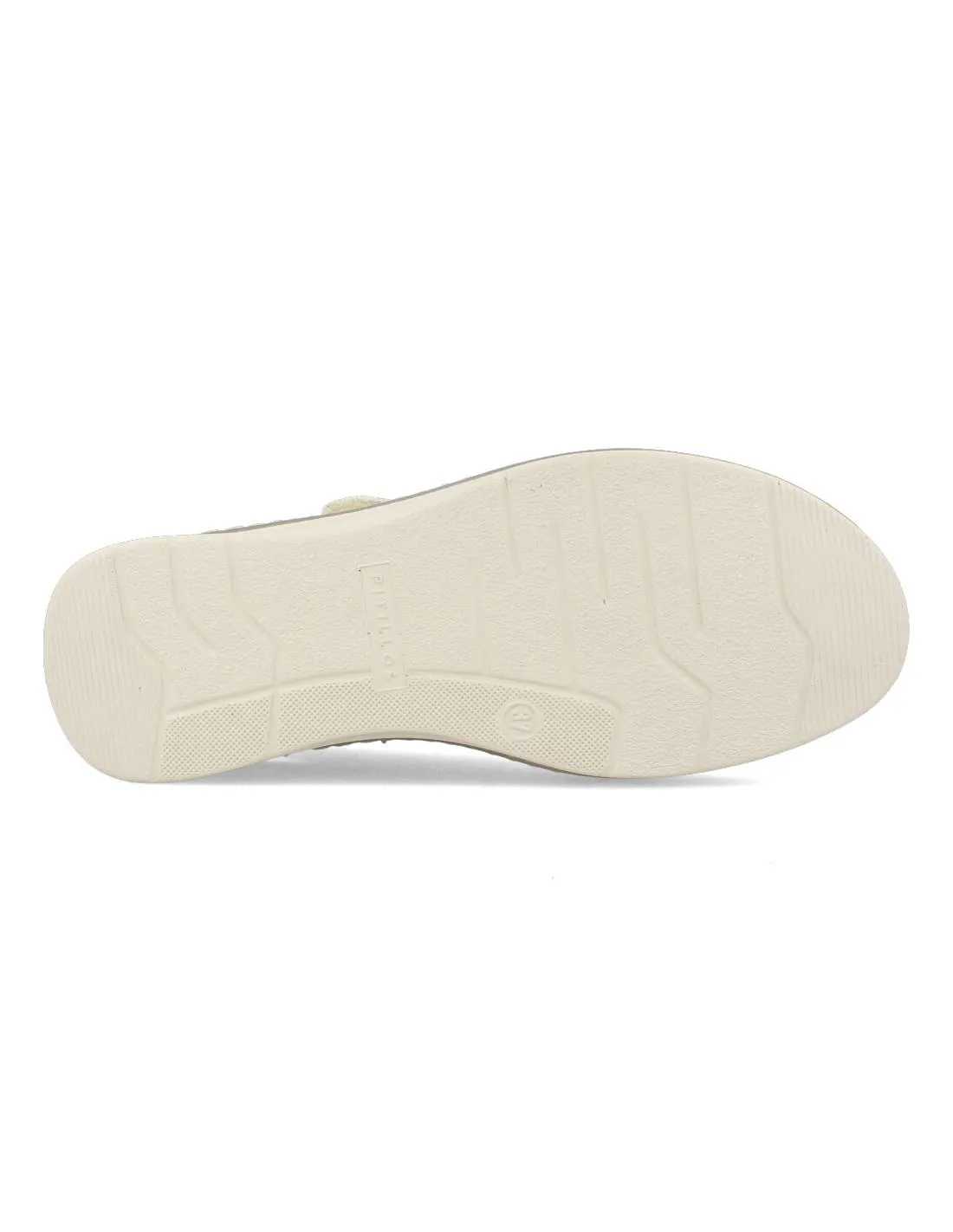 PITILLOS  SANDALIA CUñA TROQUELADO COCO VELCRO ORO