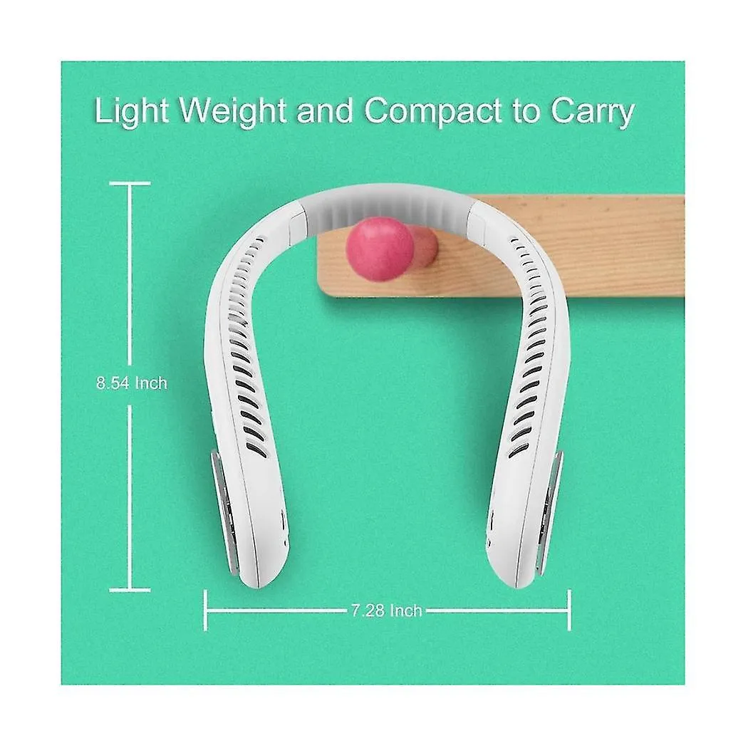 PORTABLE NECK FAN RECHARGEABLE4000MAH 360COOLING LEAFLESS FAN WITH 3 SPEEDS FOR TRAVEL OUTDOOR SU