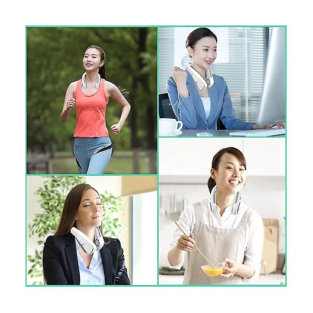PORTABLE NECK FAN RECHARGEABLE4000MAH 360COOLING LEAFLESS FAN WITH 3 SPEEDS FOR TRAVEL OUTDOOR SU