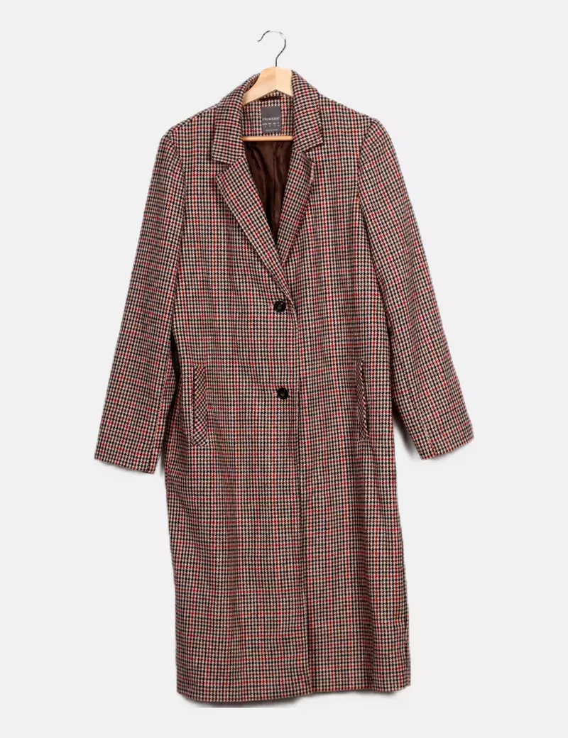 Primark Abrigo gris pata de gallo