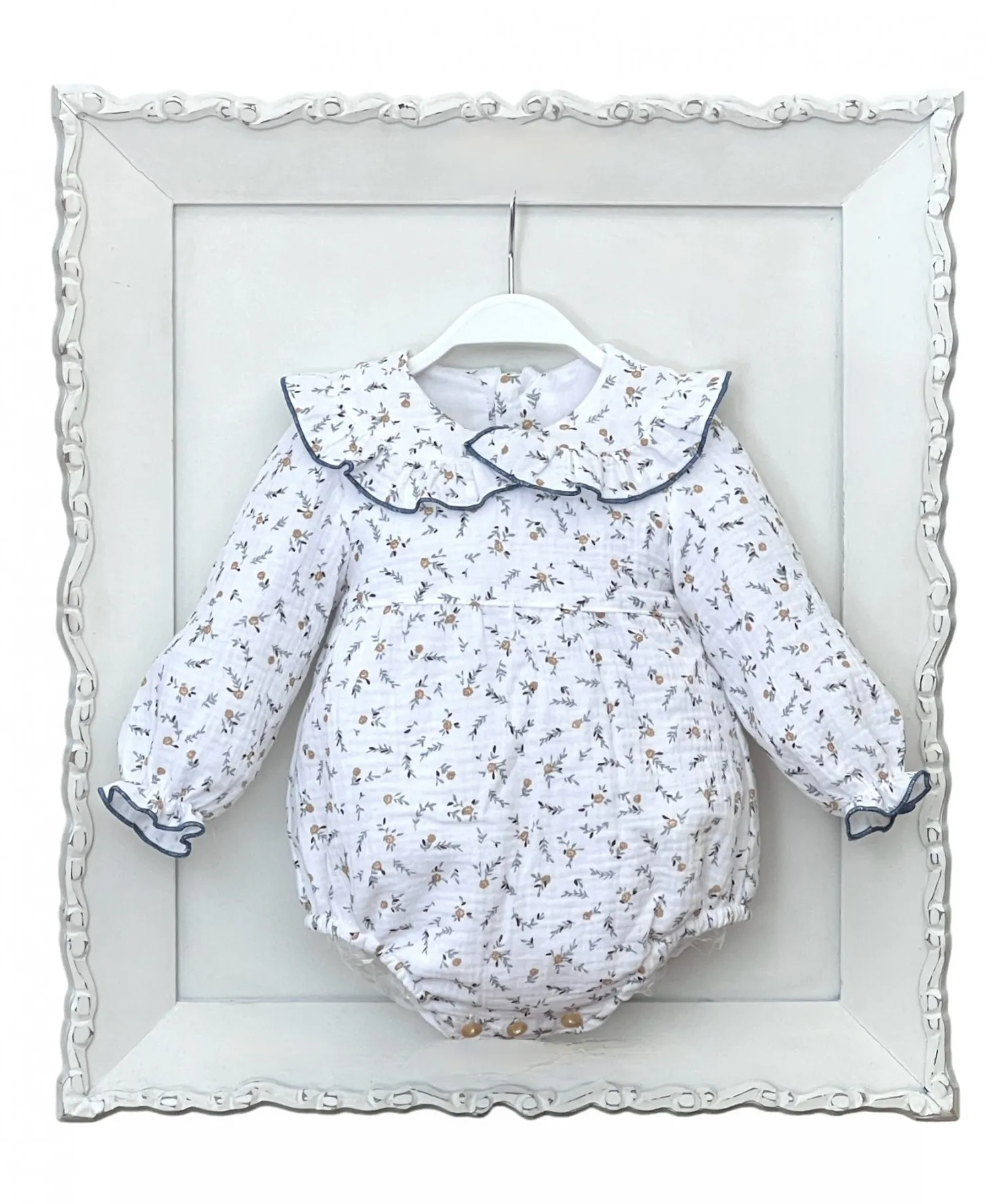 Printed muslin romper. unisex