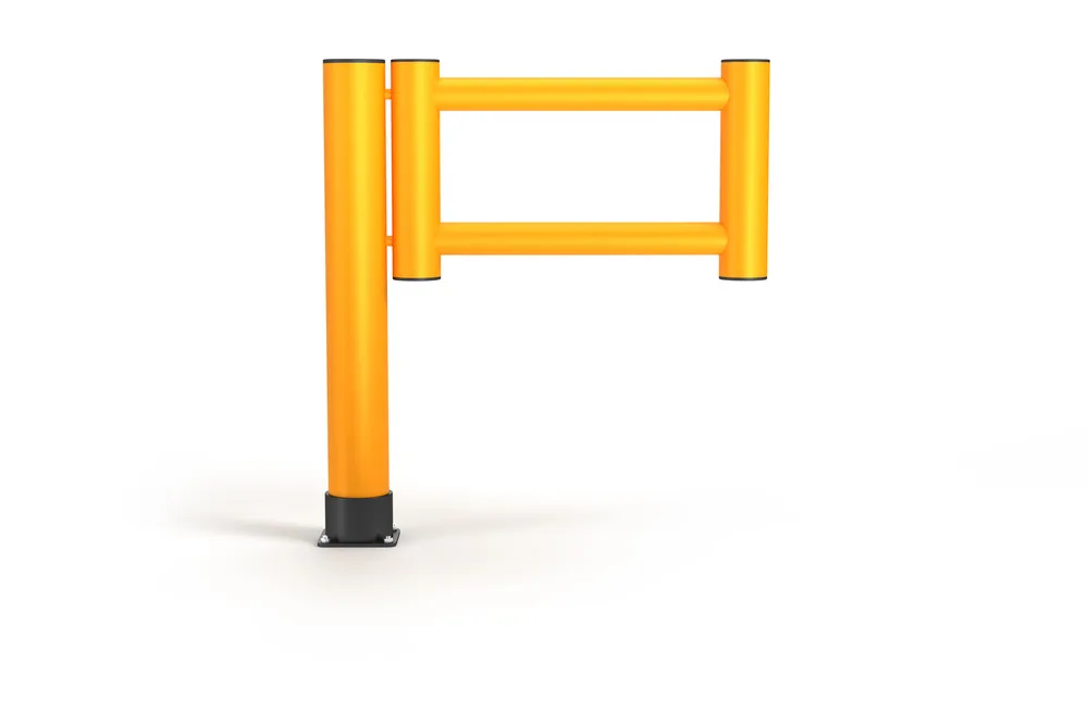 Puerta batiente de plástico para pasamanos, amarillo