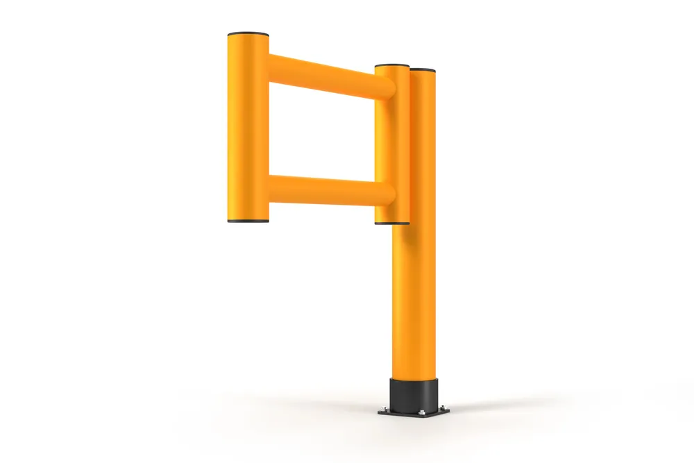 Puerta batiente de plástico para pasamanos, amarillo