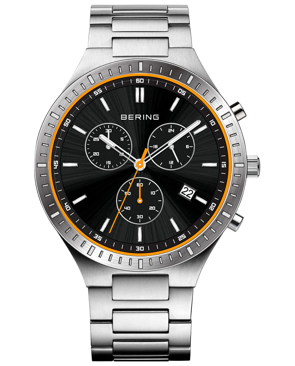 RELOJ BERING CRONOGRAFO ESFERA NEGRA Y BRAZALETE PLATEADO 11743709