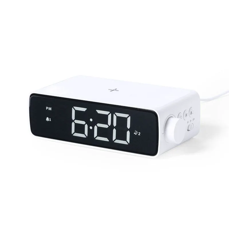 Reloj con cargador inalámbrico 10W y lámpara led Fabirt