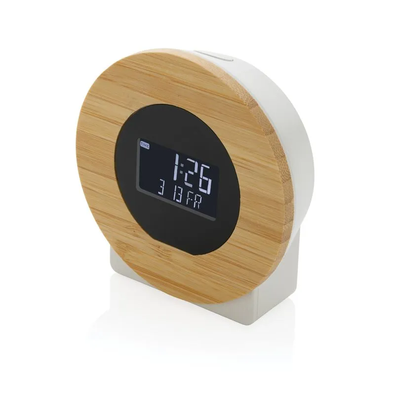 Reloj de escritorio Utah RCS rplastic y bambú FSC® LCD