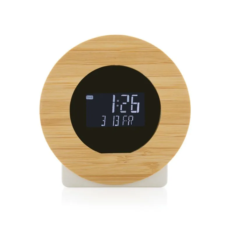 Reloj de escritorio Utah RCS rplastic y bambú FSC® LCD