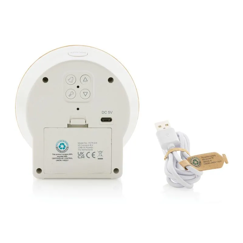 Reloj de escritorio Utah RCS rplastic y bambú FSC® LCD