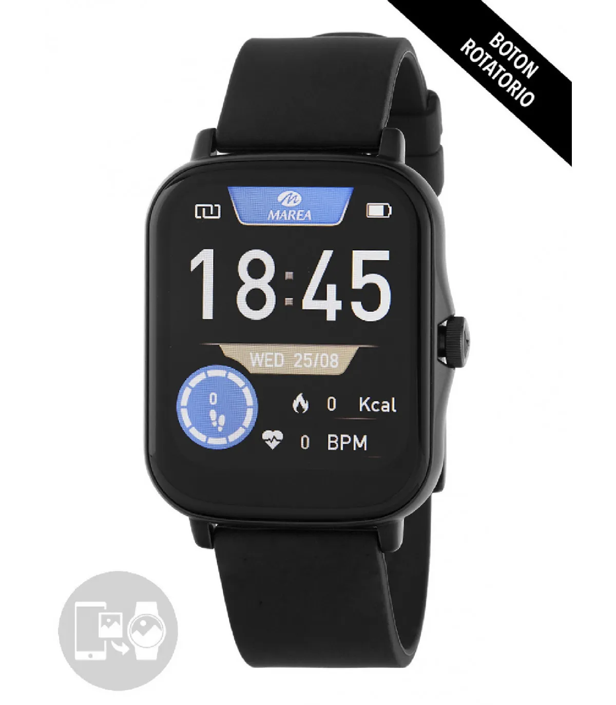 RELOJ INTELIGENTE MAREA CORREA SILICONA NEGRA  B57010/1