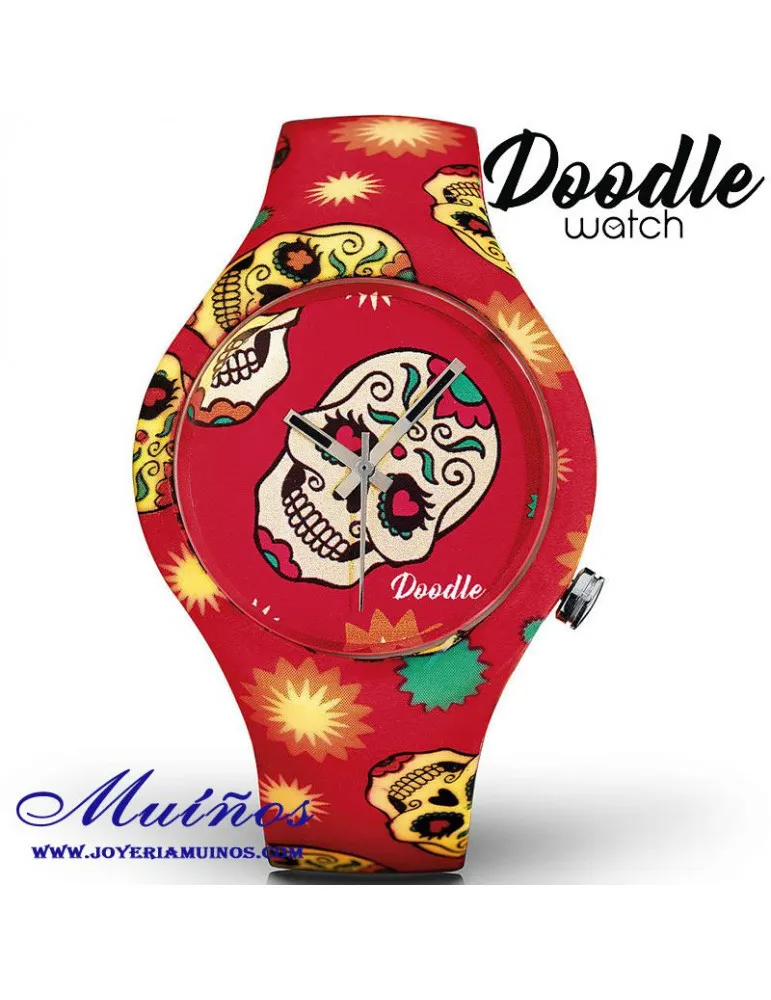Reloj Tatuaje Calavera Rojo