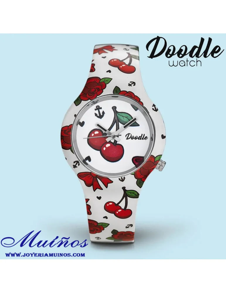 Reloj tatuaje mujer 35mm Cerezas