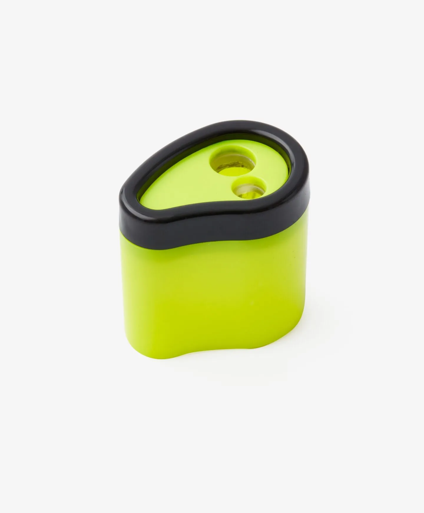 Sacapuntas amarillo con recipiente