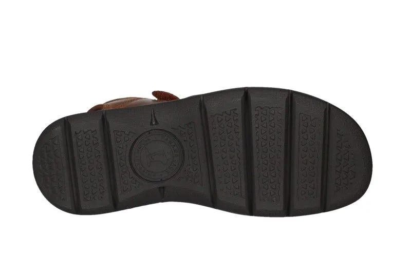 Sandalia Piel Cuero Velcro Pala y Velcro Empeine Picado