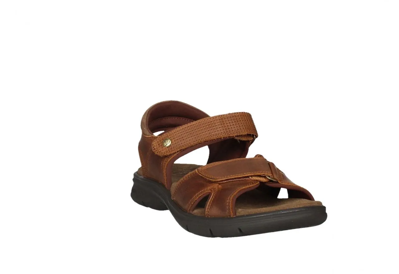 Sandalia Piel Cuero Velcro Pala y Velcro Empeine Picado