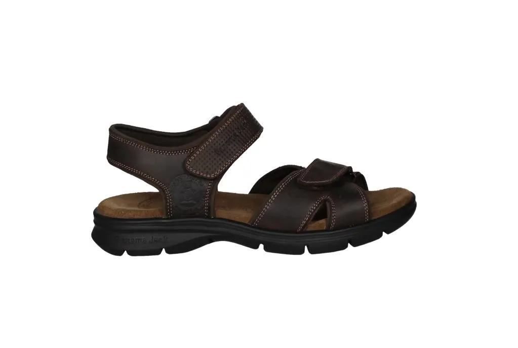Sandalia Piel Marron Velcro Pala y Velcro Empeine Picado