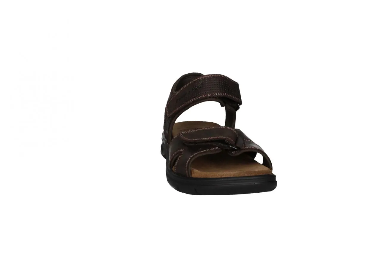 Sandalia Piel Marron Velcro Pala y Velcro Empeine Picado