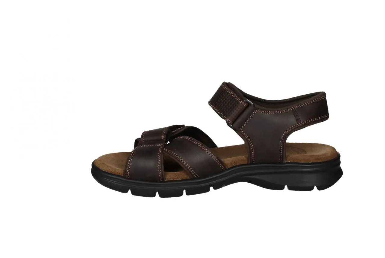 Sandalia Piel Marron Velcro Pala y Velcro Empeine Picado