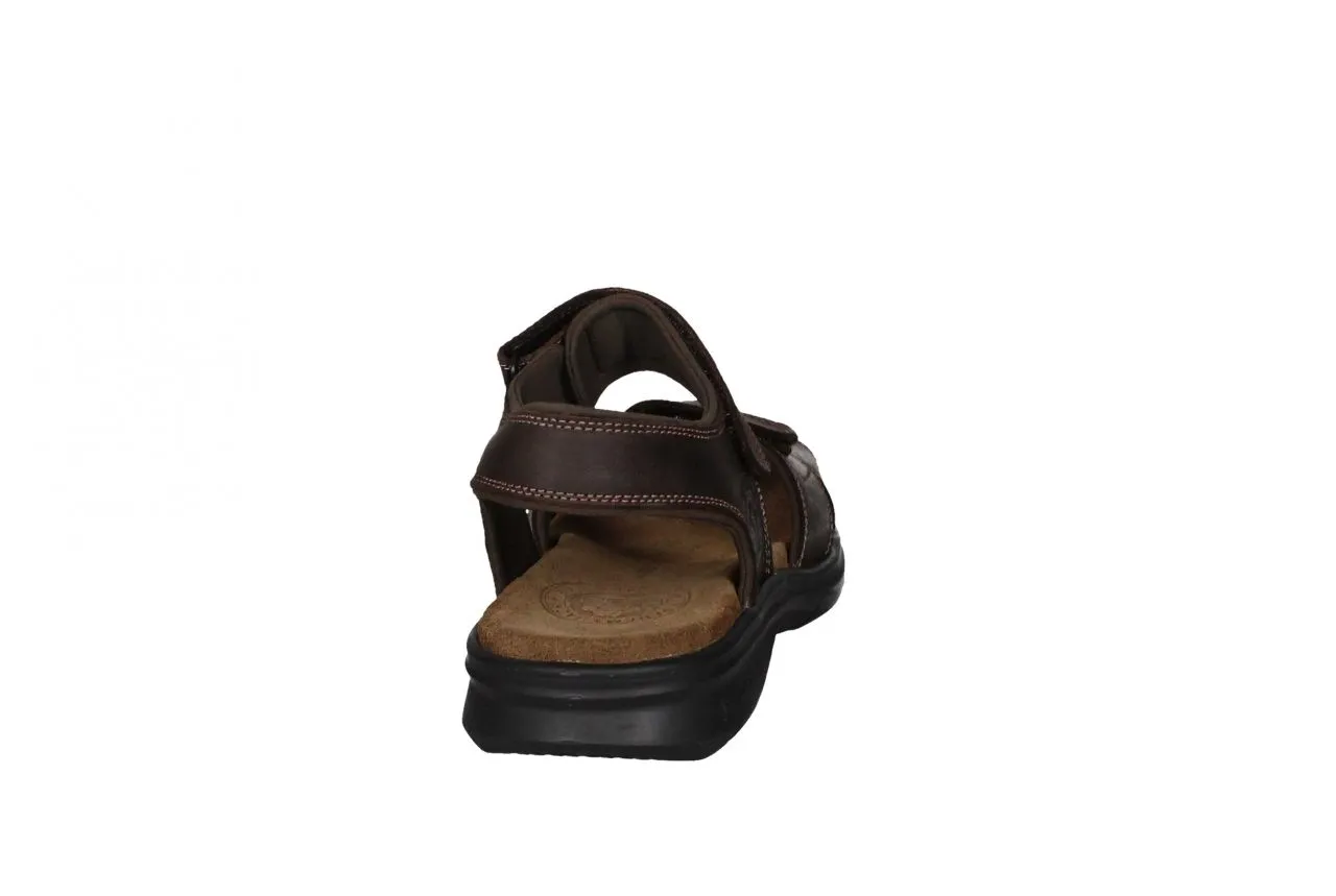 Sandalia Piel Marron Velcro Pala y Velcro Empeine Picado