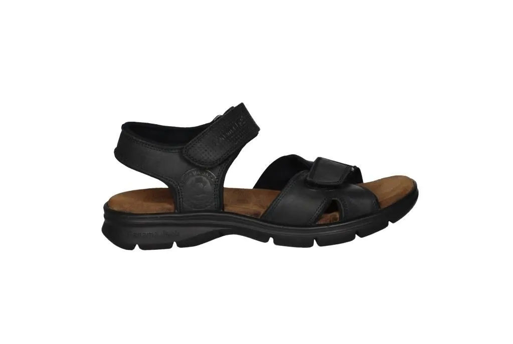 Sandalia Piel Negro Velcro Pala y Velcro Emepeine Picado