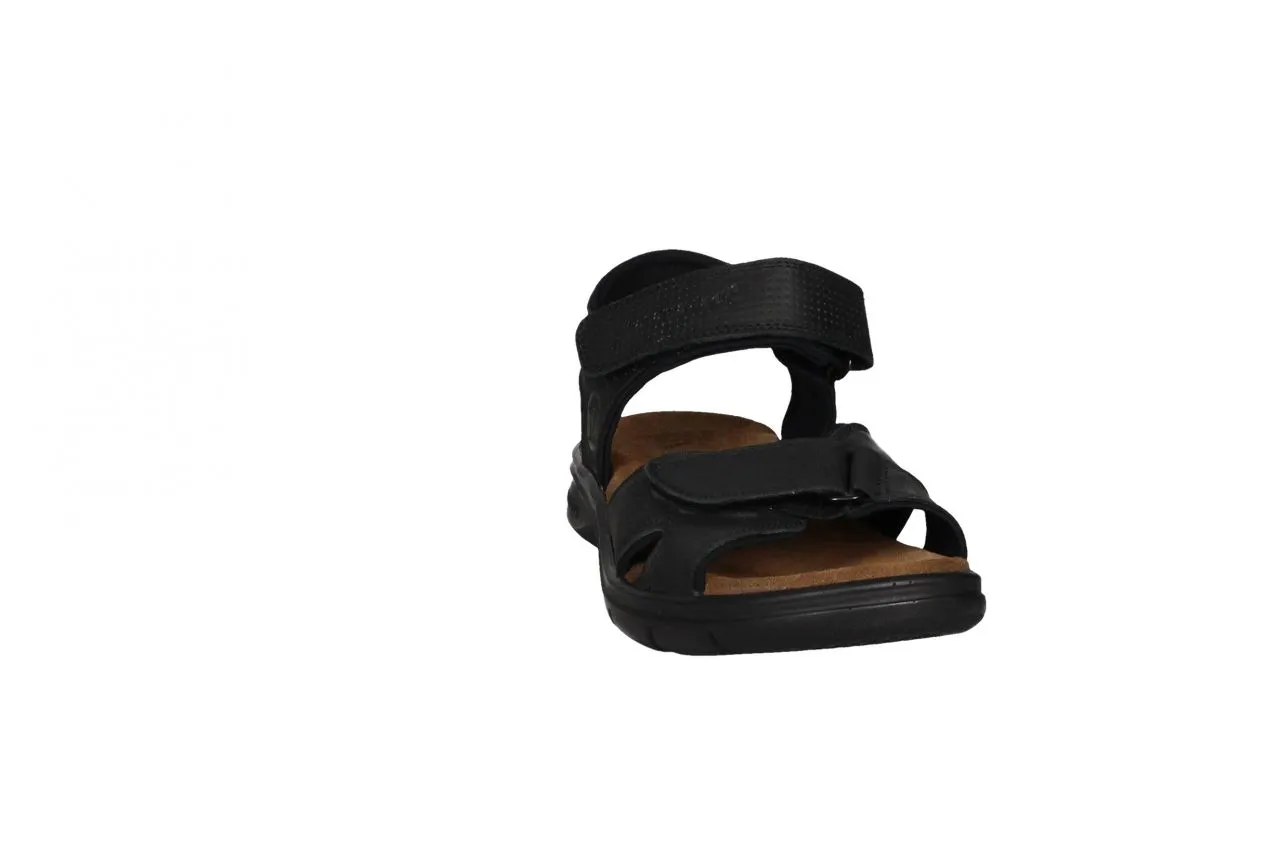 Sandalia Piel Negro Velcro Pala y Velcro Emepeine Picado