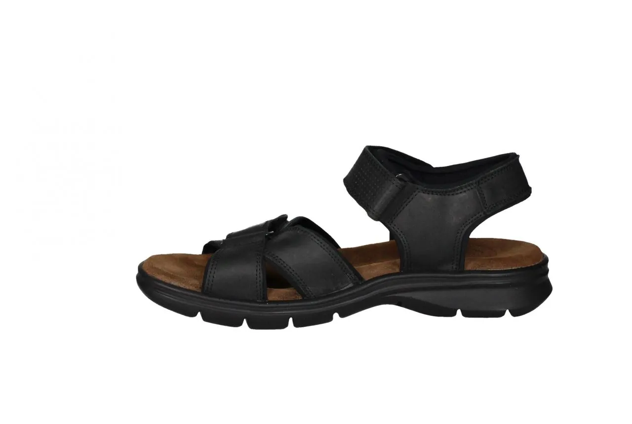 Sandalia Piel Negro Velcro Pala y Velcro Emepeine Picado