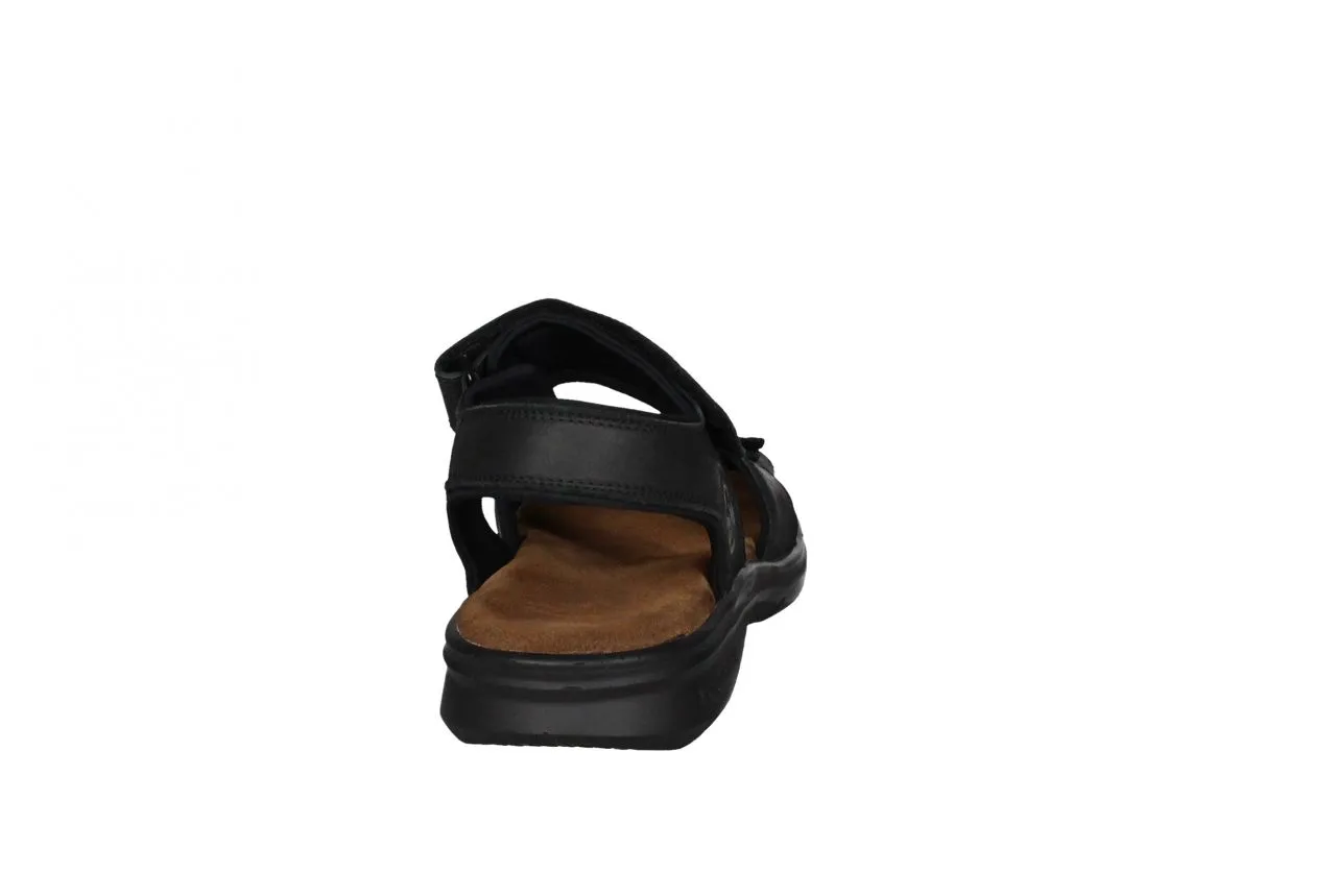 Sandalia Piel Negro Velcro Pala y Velcro Emepeine Picado