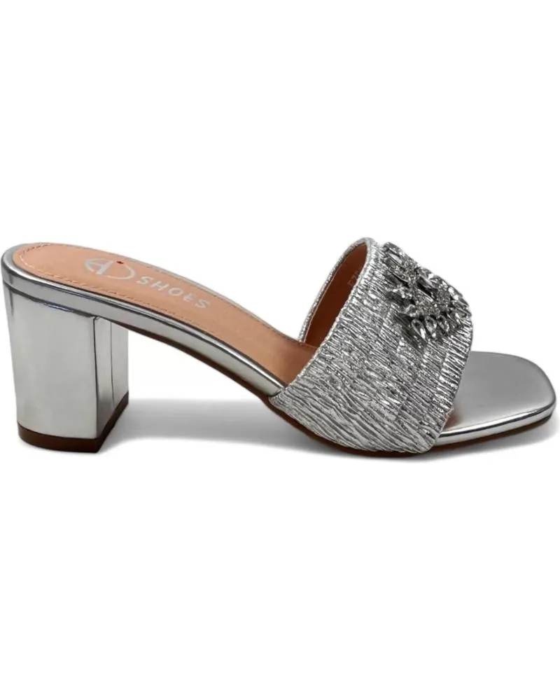 Sandalias TIMBOS  de Mujer ZUECO TACON FIESTA MUJER PLATA 129862  PLATEADO