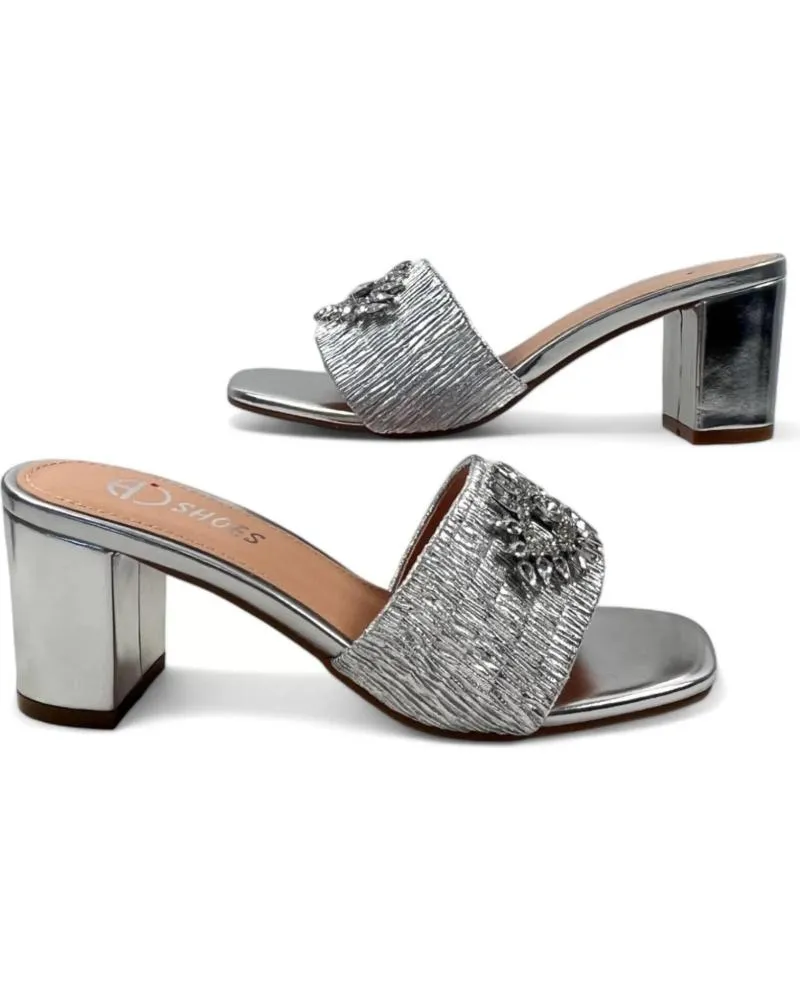 Sandalias TIMBOS  de Mujer ZUECO TACON FIESTA MUJER PLATA 129862  PLATEADO