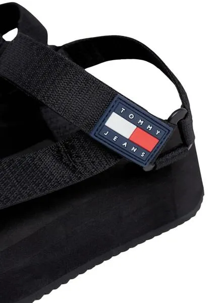Sandalias Tommy Jeans Patch Negro para Mujer