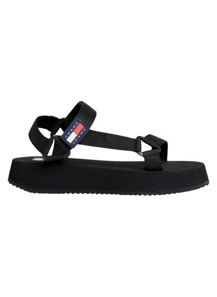 Sandalias Tommy Jeans Patch Negro para Mujer