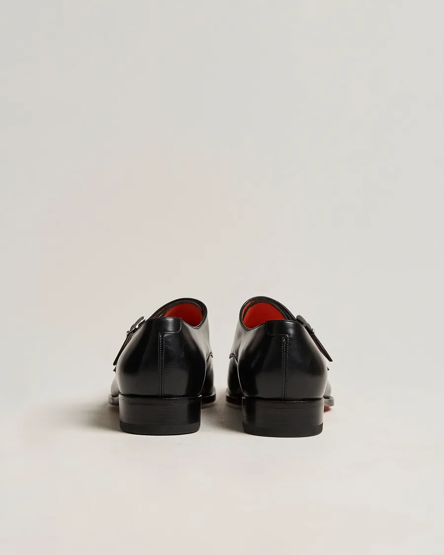 Santoni Blake Double Monk  Black Calf