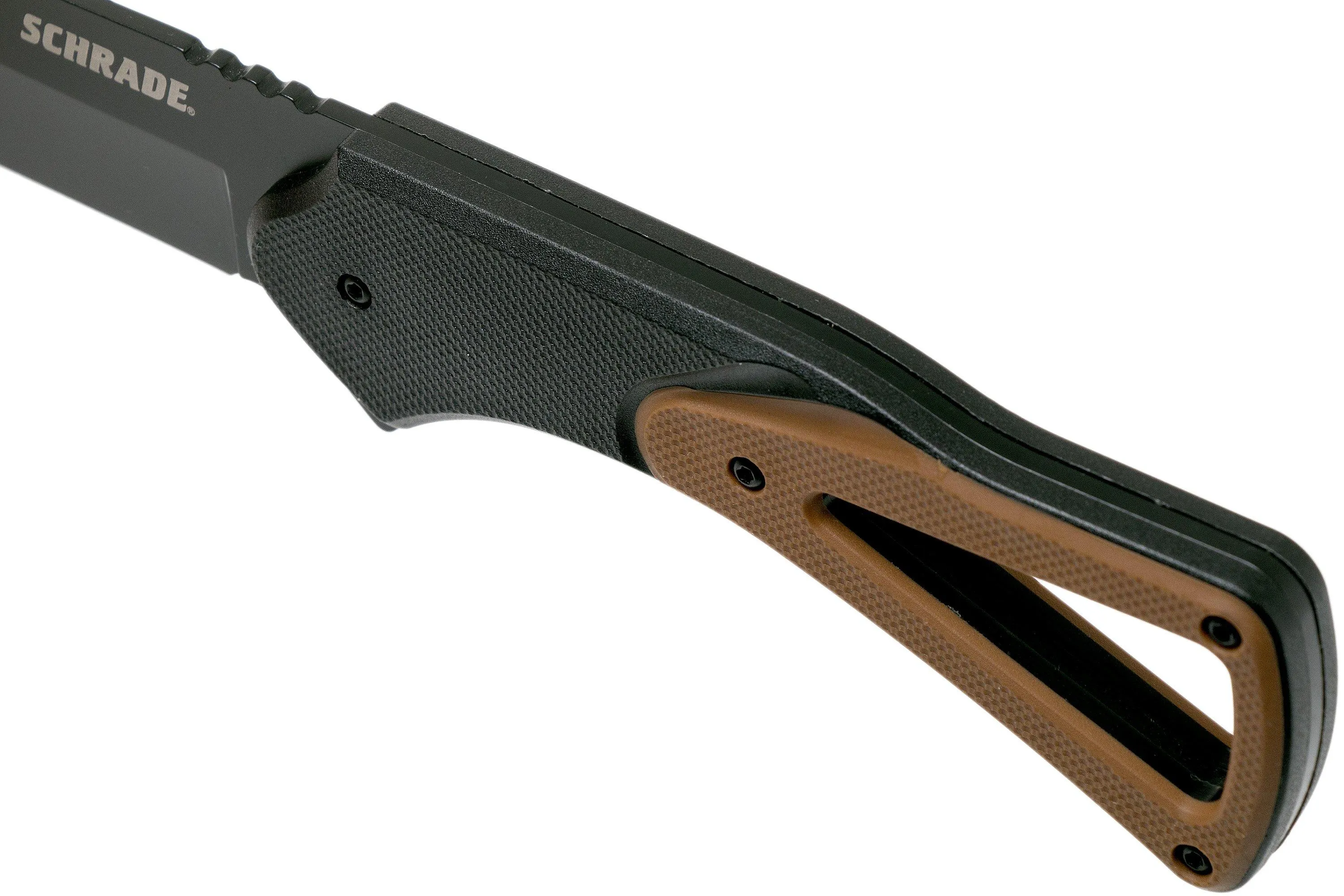 Schrade Fixed Knife 4" Drop Point 1124286 Tan & Black FRN navaja