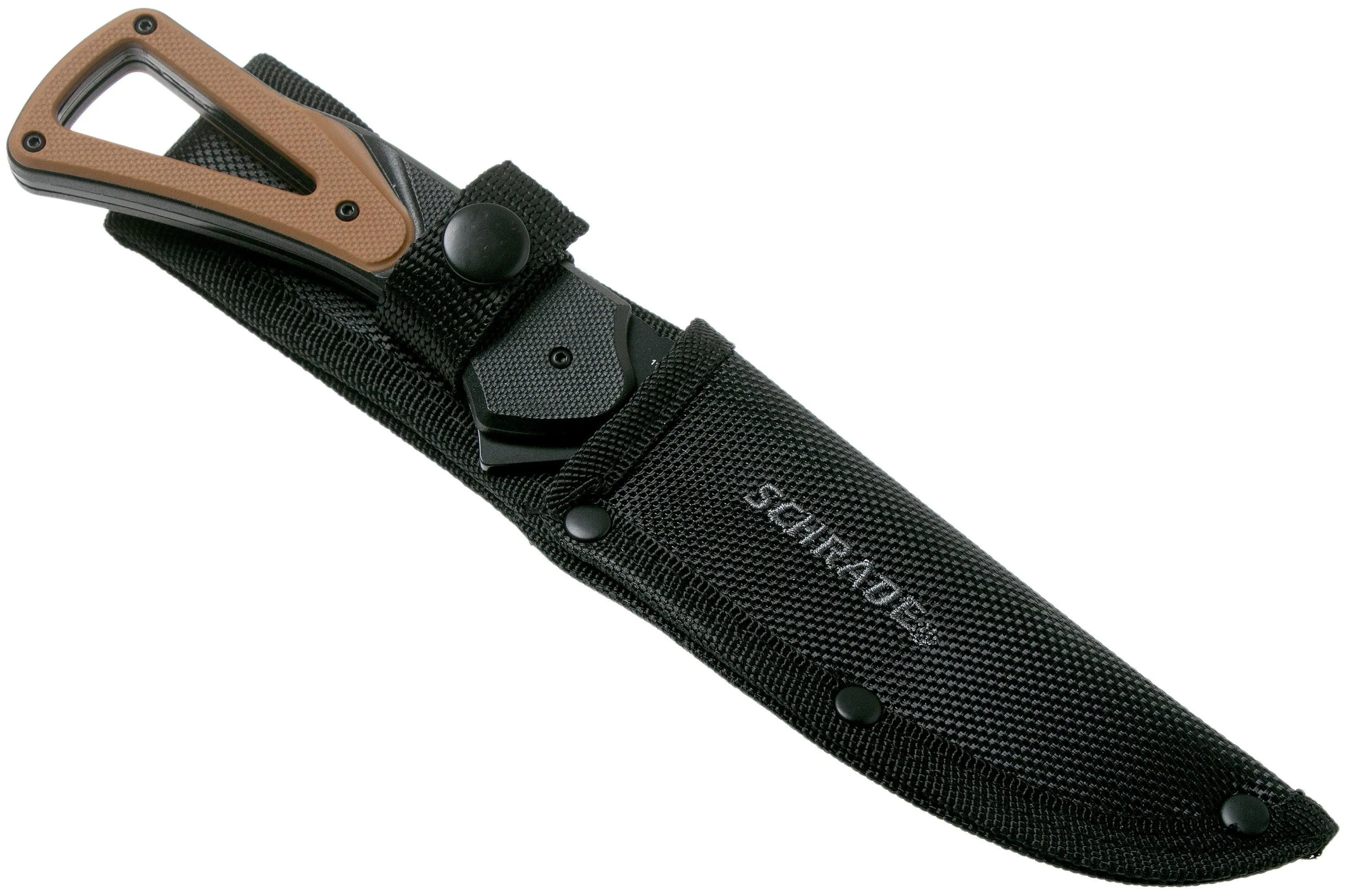 Schrade Fixed Knife 4" Drop Point 1124286 Tan & Black FRN navaja