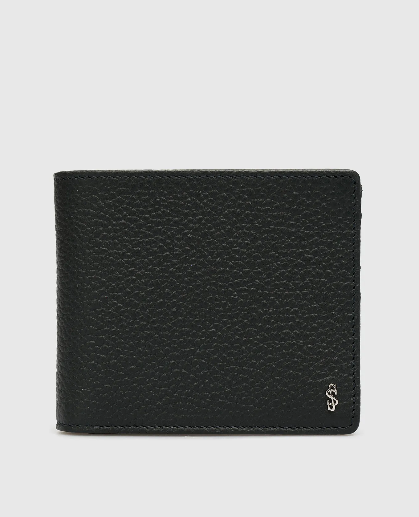 Serapian Gray leather wallet with logo