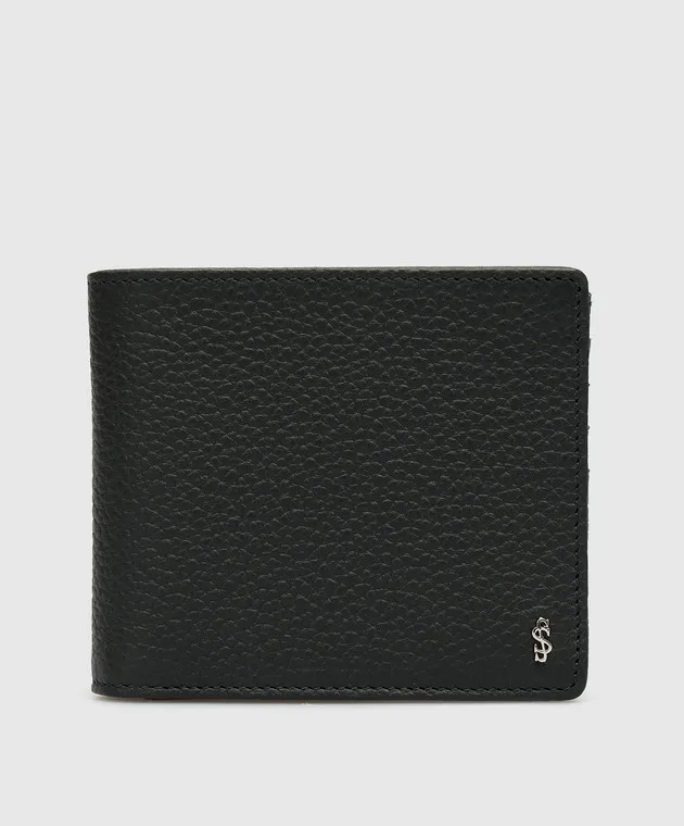 Serapian Gray leather wallet with logo