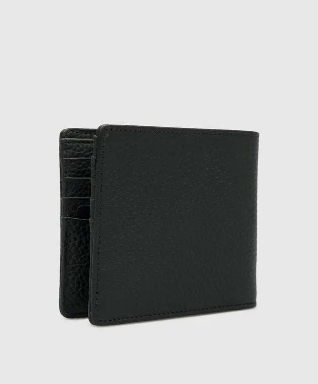 Serapian Gray leather wallet with logo