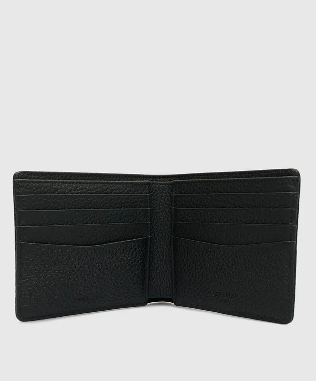 Serapian Gray leather wallet with logo