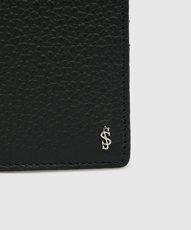 Serapian Gray leather wallet with logo