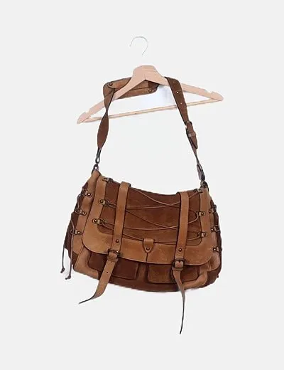 Sportmax Bolso satchel serraje combinado