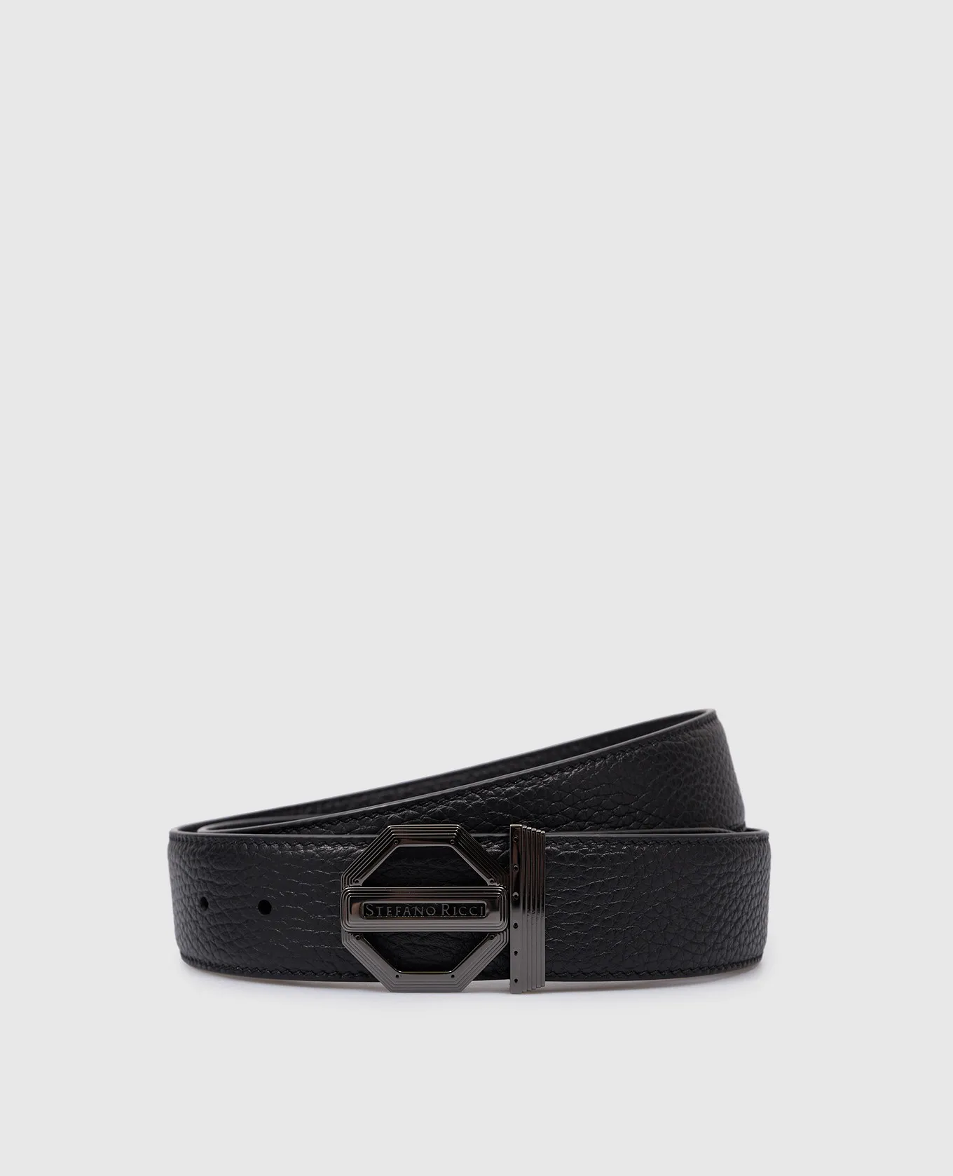 Stefano Ricci Black leather strap with logo