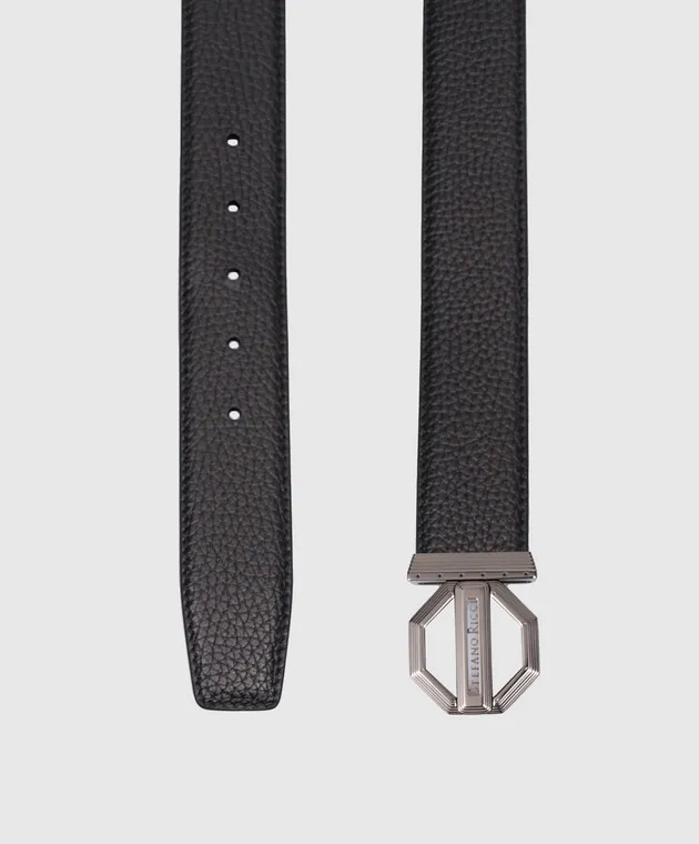 Stefano Ricci Black leather strap with logo