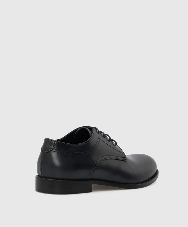 Stefano Ricci Kids Navy Leather Derbies