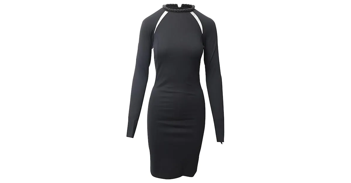 Stella Mc Cartney Vestido de algodón negro con cuello adornado de Stella McCartney 