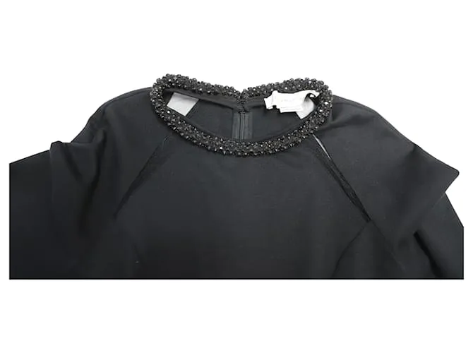 Stella Mc Cartney Vestido de algodón negro con cuello adornado de Stella McCartney 