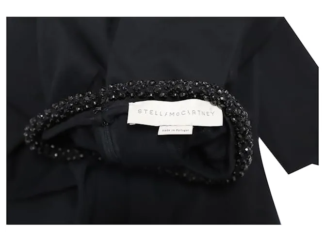 Stella Mc Cartney Vestido de algodón negro con cuello adornado de Stella McCartney 