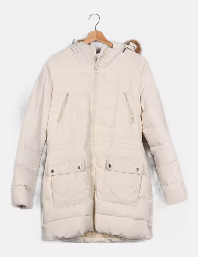 SUITEBLANCO  BLANCO ABRIGO ACOLCHADO CRUDO CASUAL