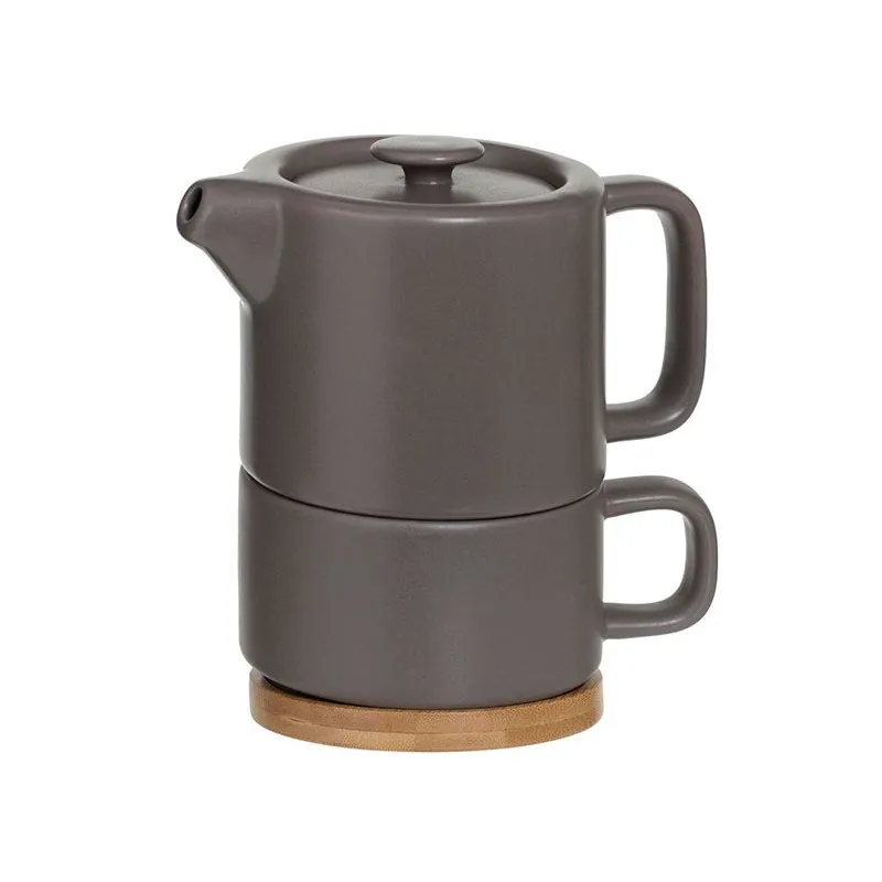 Tetera Con Taza Nature Pardo